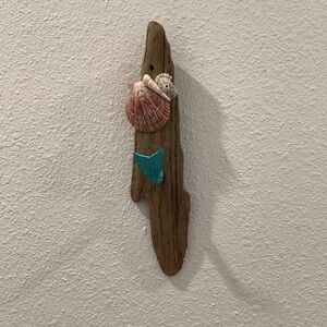 Driftwood Art, Mermaid Tail Hanging Rack , Driftwood Coastal Decor